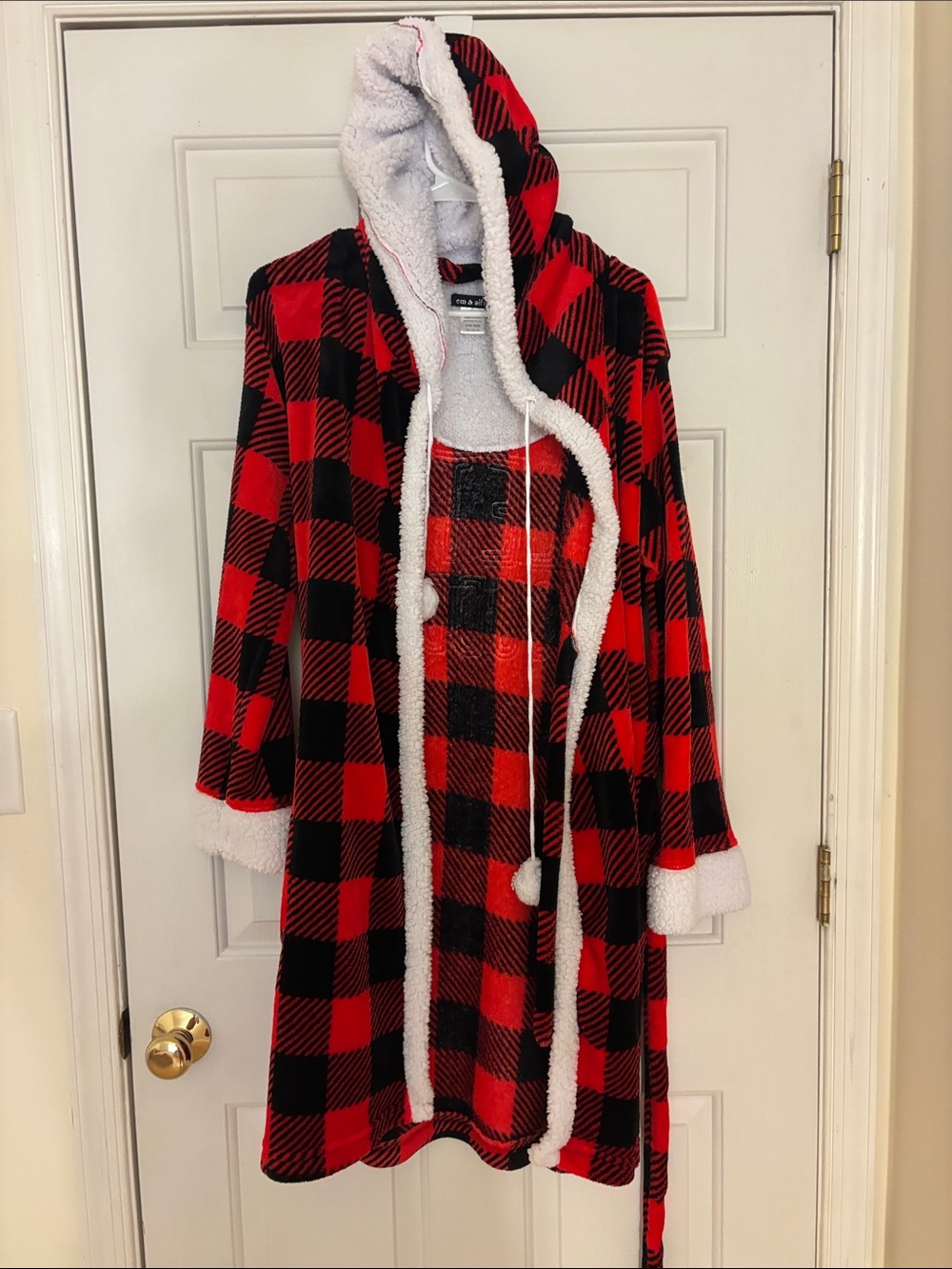 Cozy Kids Red & Black Buffalo Plaid Hooded Coat